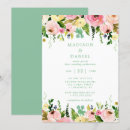Buscar rosa y verde menta invitaciones Invitados