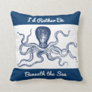 Buscar del pulpo cojines Azul y blanco