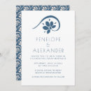 Buscar floral azul boda invitaciones Invitados