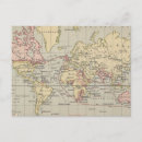 Buscar mapa del mundo histórico postales Viejo