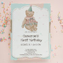 Buscar baby birthday invitaciones Oso de peluche