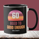 Buscar 60 cumpleaños tazas Envejecido a la perfección