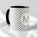 Buscar lunares blancos y negros tazas Para ella