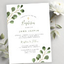 Buscar verde invitaciones para bautizos Follaje