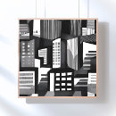 Buscar paisaje urbano blanco y negro posters Moderno