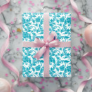 Buscar turquesa y blanco papel de regalo Elegante