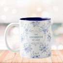 Buscar flores azules y blancas tazas Madre