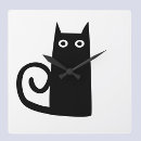 Buscar gato negro relojes de pared Divertido