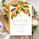 Buscar naranja invitaciones para bautizos Elegante