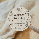 Buscar granos de café pegatinas El amor está hirviendo