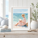 Buscar niña en la playa posters Para todos