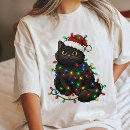 Buscar enredado camisetas Gato de navidad
