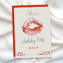 Buscar lápiz labial rojo invitaciones Chicas