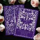 Buscar púrpura boda invitaciones Elegante