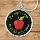 Buscar una manzana al día llaveros Rojo