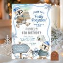 Buscar del pingüino invitaciones de cumpleaños Para niños