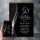 Buscar estilo los invitaciones 50 cumpleaños Negro