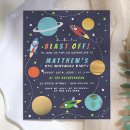 Buscar la nave espacial invitaciones de cumpleaños Para niños