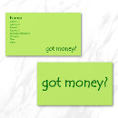 Buscar dinero tarjetas de visita Verde