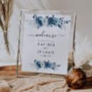 Buscar floral azul boda posters Azul y blanco