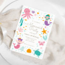 Buscar la sirena invitaciones de cumpleaños Bajo el mar