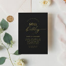 Buscar sexagésimo del oro invitaciones de cumpleaños Negro y oro
