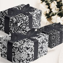 Buscar damasco blanco papel de regalo Negro y blanco
