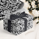 Buscar damasco blanco papel de regalo Negro y blanco