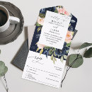 Buscar floral azul boda invitaciones Elegante