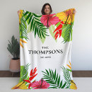 Buscar hawaiana mantas cobertores Hojas tropicales