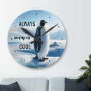Buscar pingüinos divertidos relojes de pared Animal