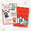 Buscar karate invitaciones de cumpleaños Ninja