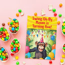 Buscar chimpancé invitaciones Para niños