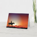 Buscar silueta del vaquero tarjetas Puesta de sol