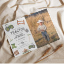 Buscar tractor invitaciones Verde y amarillo