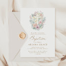 Buscar floral cross invitaciones Oro