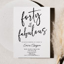 Buscar o cuarenta y fabuloso invitaciones 40 cumpleaños Fiesta de cumpleaños