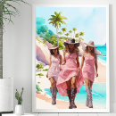 Buscar niña en la playa posters Para ella