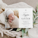 Buscar blanco y negro invitaciones para bautizos Elegante