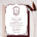 Buscar borgoña boda invitaciones Escudo