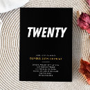Buscar 20th birthday invitaciones Negro