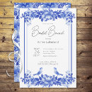 Buscar porcelana azul invitaciones Ducha de novia