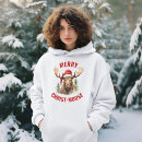 Buscar navidad divertido sudaderas Para ella
