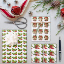 Buscar leaves papel de regalo Holly berries