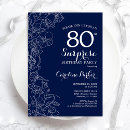 Buscar años 80 invitaciones Azul marino