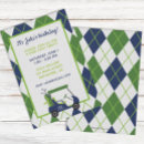 Buscar argyle azul invitaciones Verde