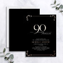 Buscar 90 os noventa 90 años invitaciones Negro