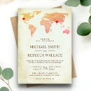 Buscar mapa del mundo vintage invitaciones Destino