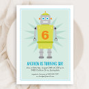 Buscar robot azul invitaciones Fiesta