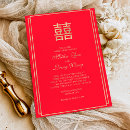 Buscar chino boda invitaciones Rojo y oro